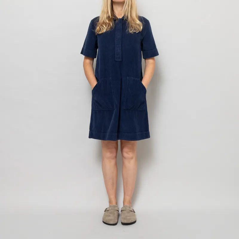 Folk Womens A Line Zip Dress Washed Ink-1