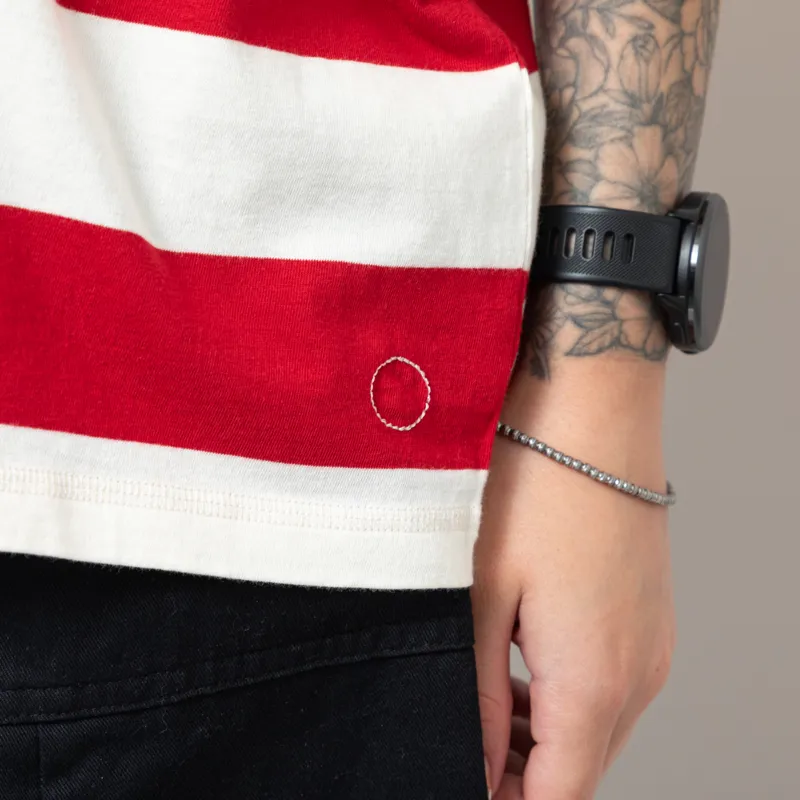 Folk Womens Boyfriend T Shirt Carnation Ecru Stripe-7