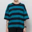 Folk Womens Boyfriend T Shirt Navy Teal Stripe