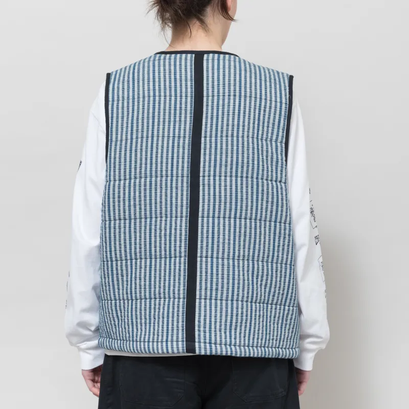 Folk Womens Gilet Indigo Crinkle Mini Check-2