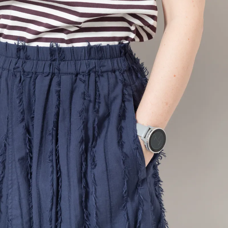 Folk Womens Full Seam Skirt Dark Navy Cutwork Stripe-6