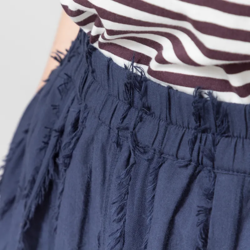 Folk Womens Full Seam Skirt Dark Navy Cutwork Stripe-7