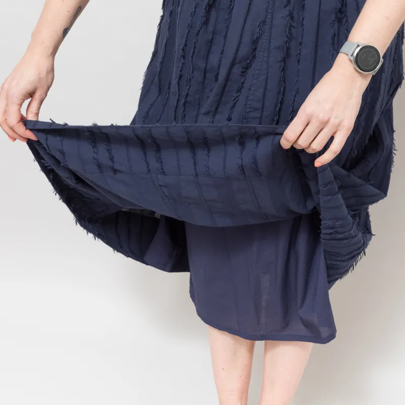 Folk Womens Full Seam Skirt Dark Navy Cutwork Stripe-8