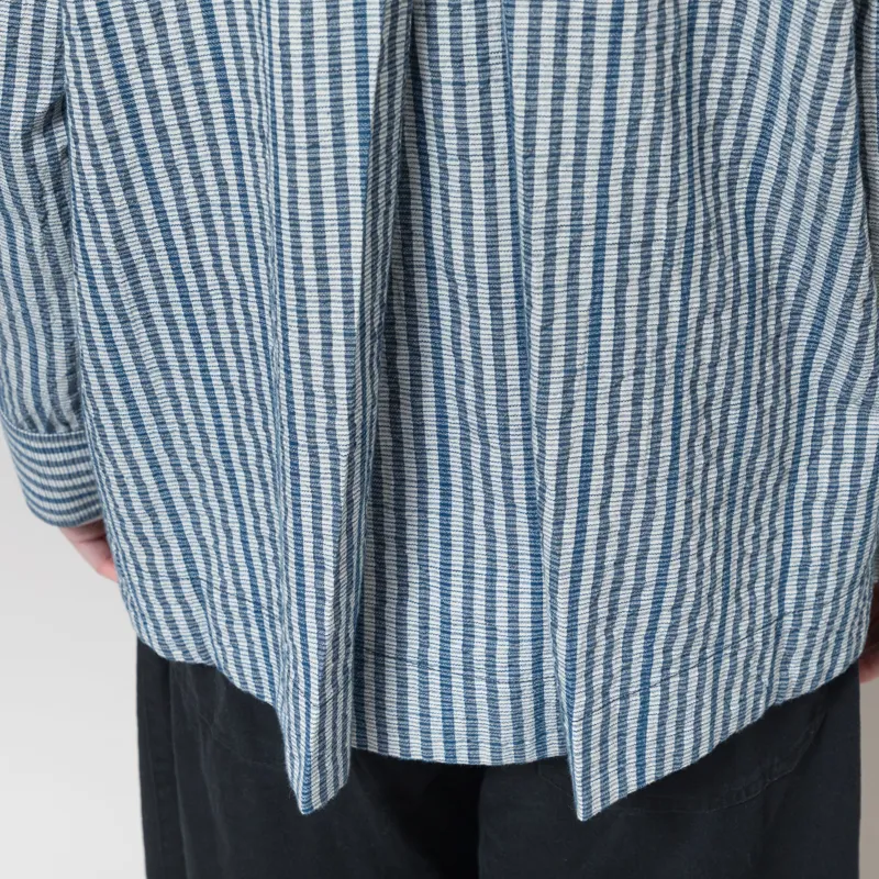 Folk Womens Pleated Shirt Indigo Crinkle Mini Check-6