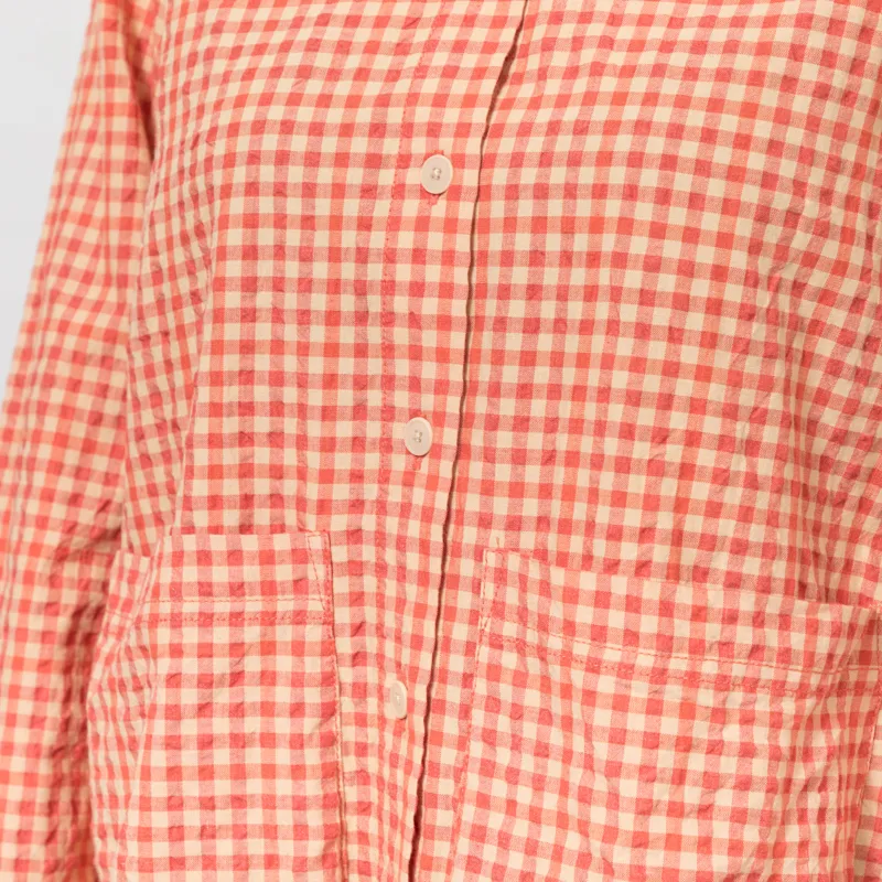 Folk Womens Pleated Shirt Red Oxide Textured Check-6