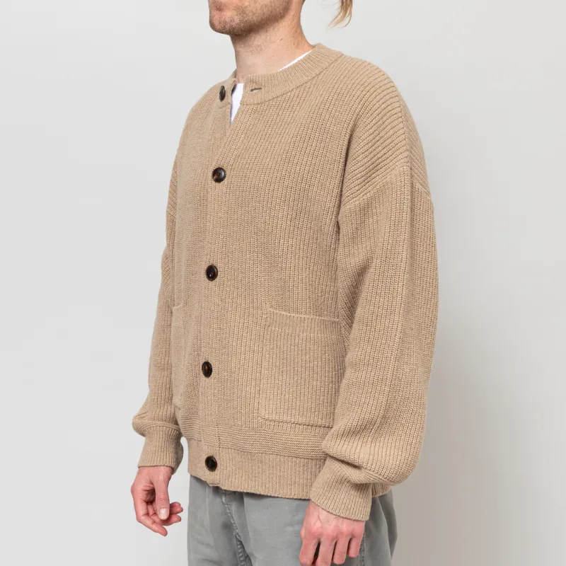 Frizmworks Heavy Wool Round Cardigan Oatmeal-2