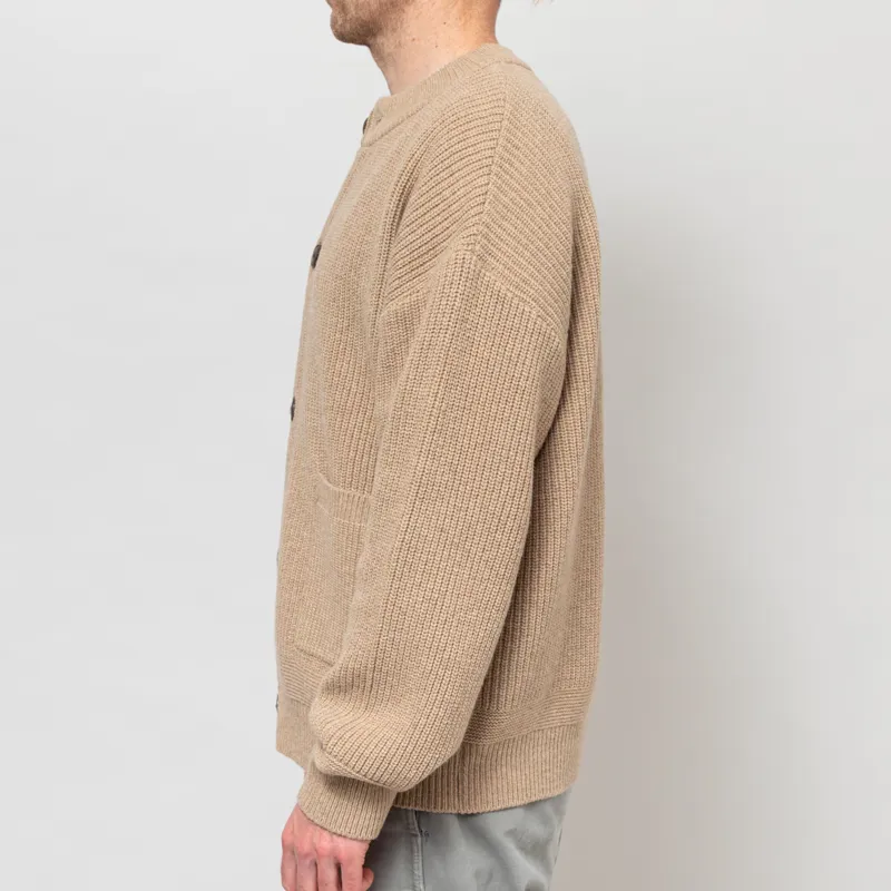 Frizmworks Heavy Wool Round Cardigan Oatmeal-3