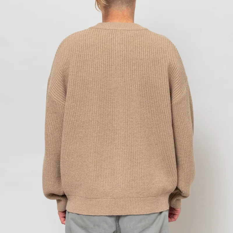 Frizmworks Heavy Wool Round Cardigan Oatmeal-4