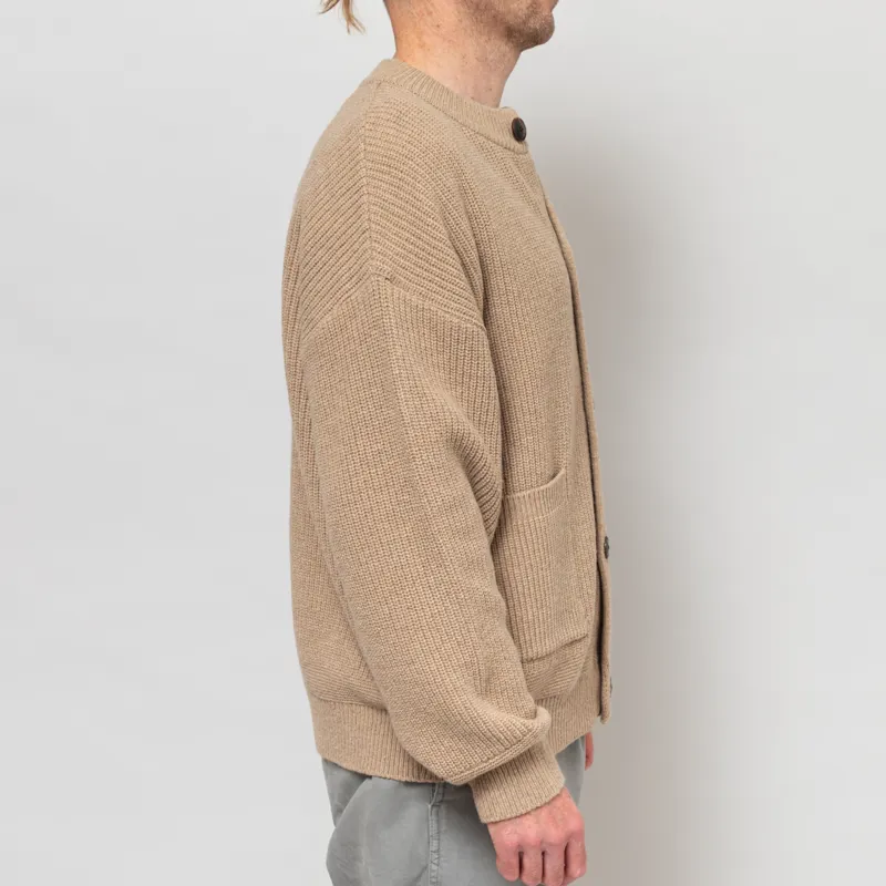 Frizmworks Heavy Wool Round Cardigan Oatmeal-5