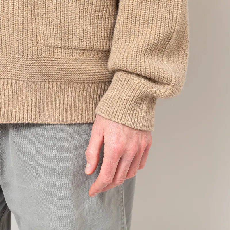 Frizmworks Heavy Wool Round Cardigan Oatmeal-10