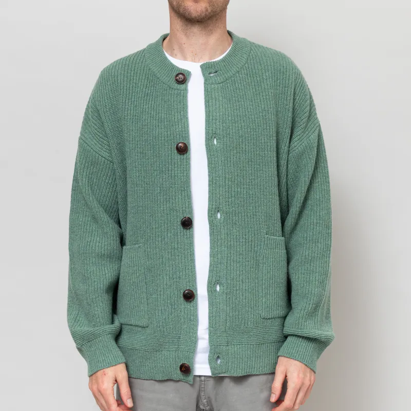Frizmworks Heavy Wool Round Cardigan Jade Green-1