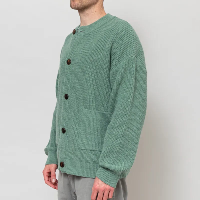 Frizmworks Heavy Wool Round Cardigan Jade Green-2