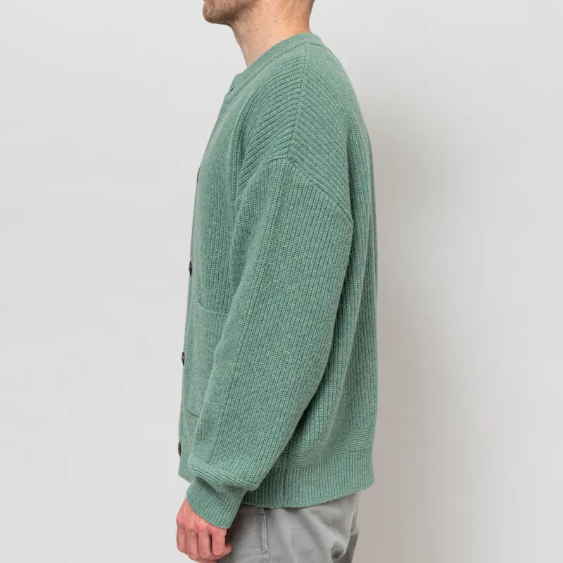 Frizmworks Heavy Wool Round Cardigan Jade Green-3