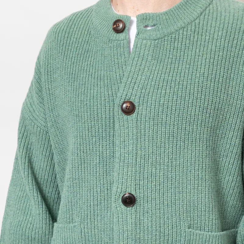 Frizmworks Heavy Wool Round Cardigan Jade Green-7