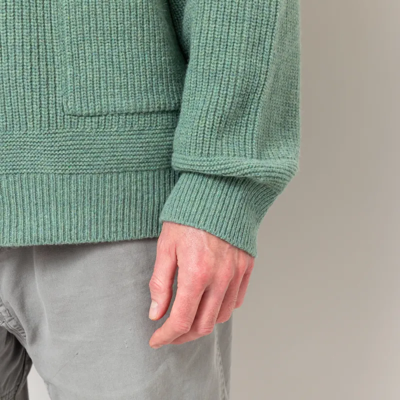 Frizmworks Heavy Wool Round Cardigan Jade Green-9