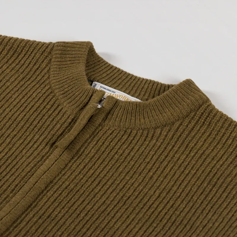 Frizmworks Wool Deck Zip Up Cardigan Cinnamon-4