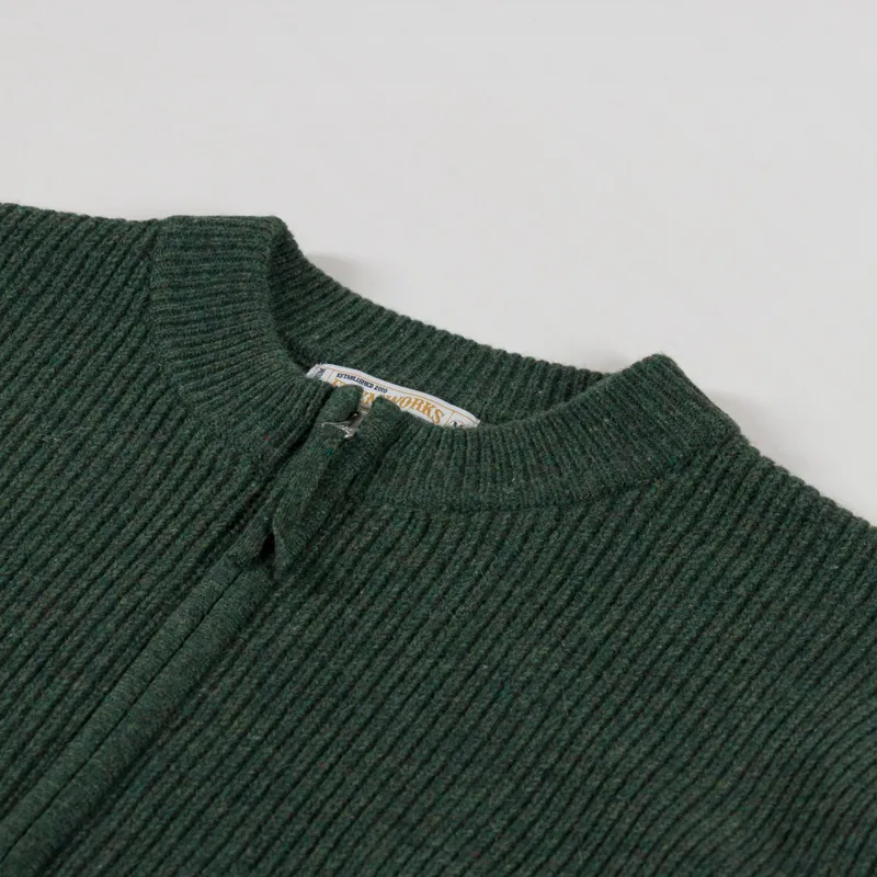 Frizmworks Wool Deck Zip Up Cardigan Forest Green-4