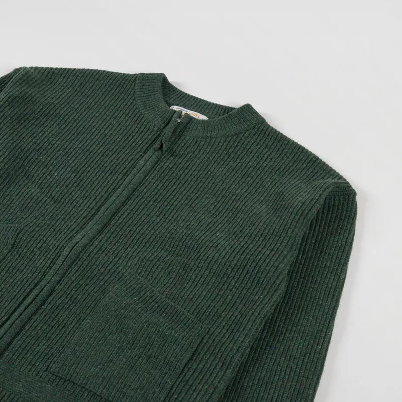 Frizmworks Wool Deck Zip Up Cardigan Forest Green-2