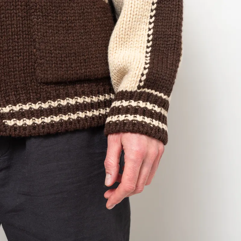 Frizmworks Wool Varsity Cardigan Brown Tan-6