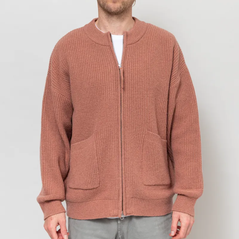 Frizmworks Wool Deck Zip Up Cardigan Indian Pink
