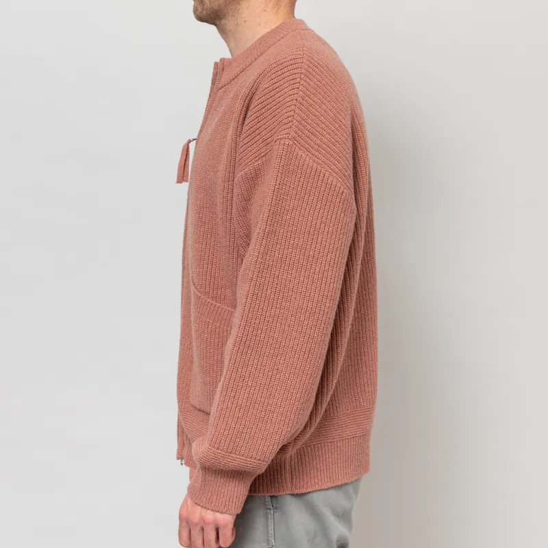 Frizmworks Wool Deck Zip Up Cardigan Indian Pink-3