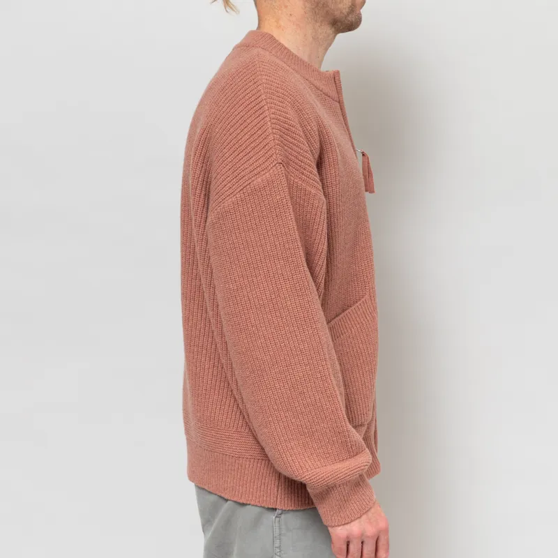 Frizmworks Wool Deck Zip Up Cardigan Indian Pink-5