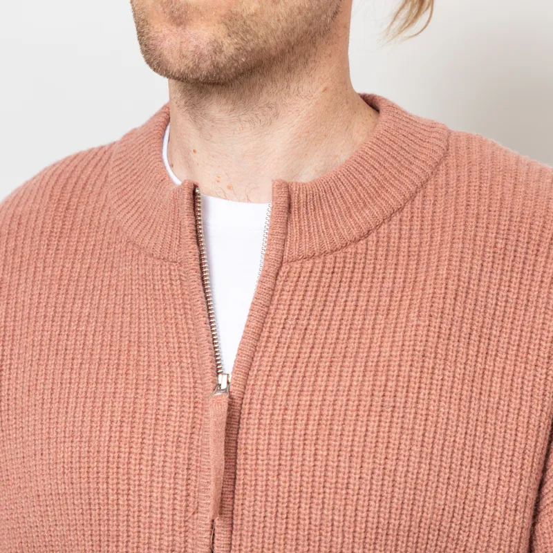 Frizmworks Wool Deck Zip Up Cardigan Indian Pink-6