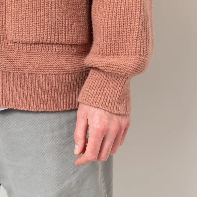 Frizmworks Wool Deck Zip Up Cardigan Indian Pink-9