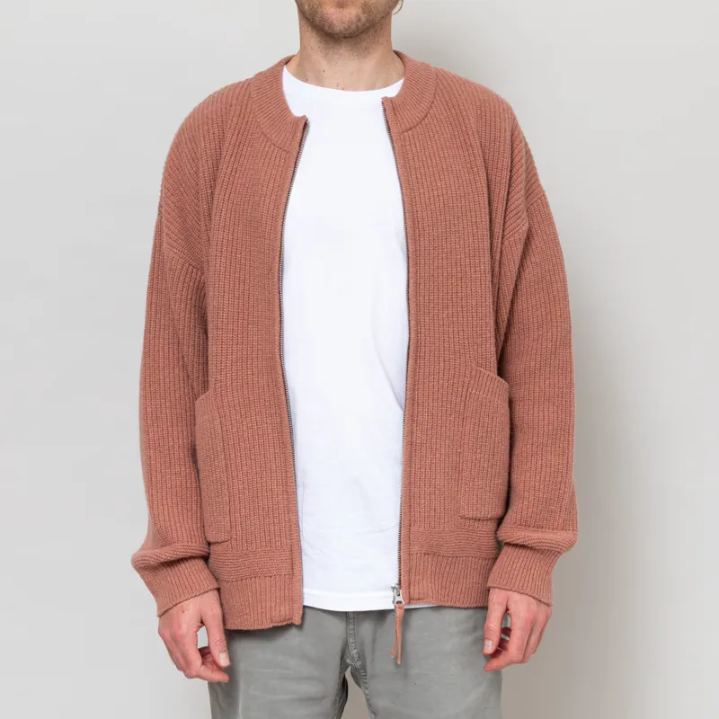 Frizmworks Wool Deck Zip Up Cardigan Indian Pink-1