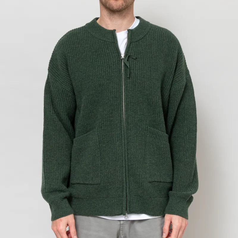 Frizmworks Wool Deck Zip Up Cardigan Forest Green