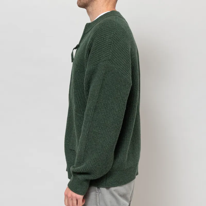 Frizmworks Wool Deck Zip Up Cardigan Forest Green-3