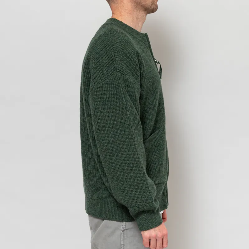 Frizmworks Wool Deck Zip Up Cardigan Forest Green-5
