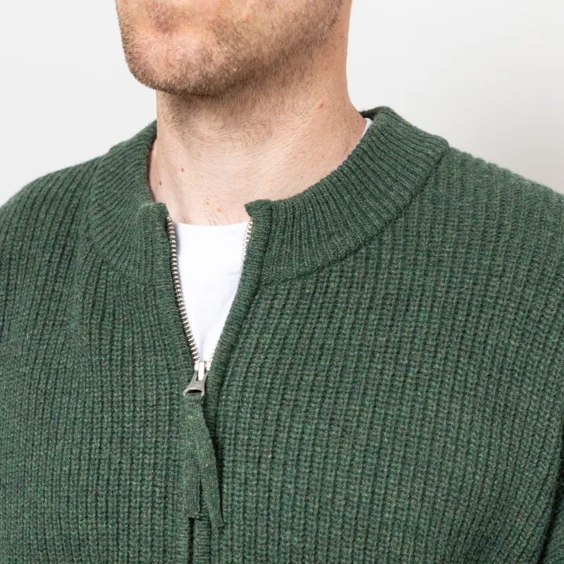 Frizmworks Wool Deck Zip Up Cardigan Forest Green-6