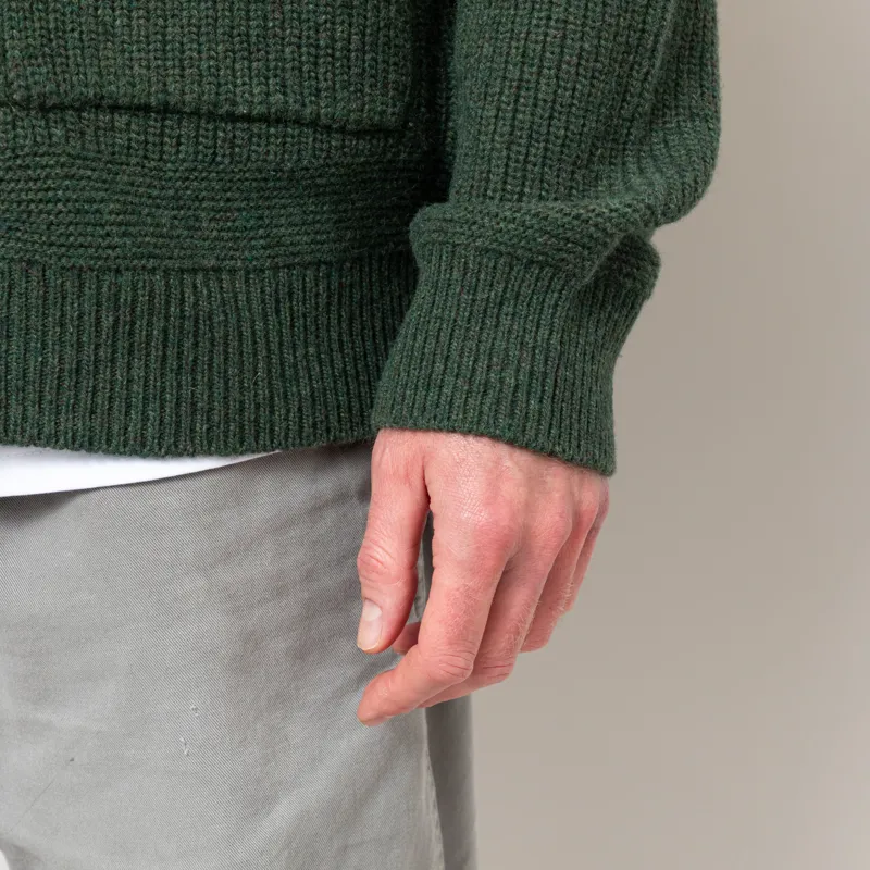 Frizmworks Wool Deck Zip Up Cardigan Forest Green-9