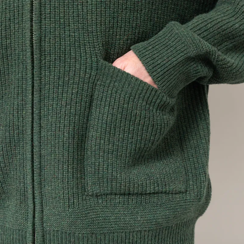Frizmworks Wool Deck Zip Up Cardigan Forest Green-8