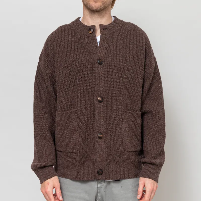 Frizmworks Heavy Wool Round Cardigan Choco Brown