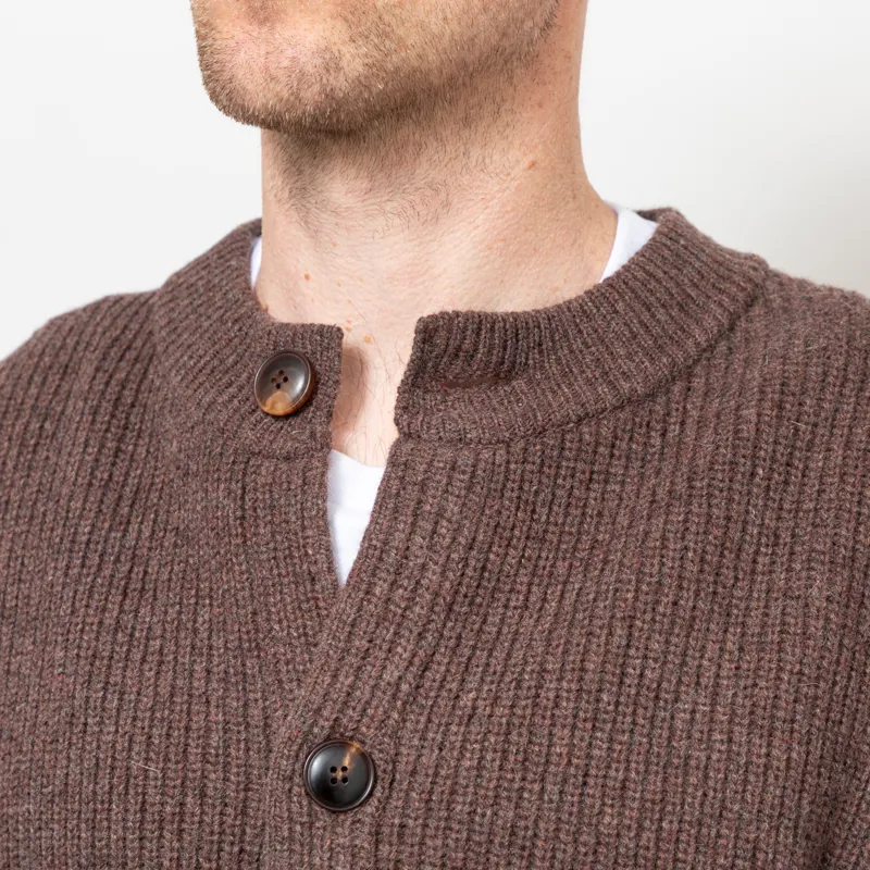 Frizmworks Heavy Wool Round Cardigan Choco Brown-6