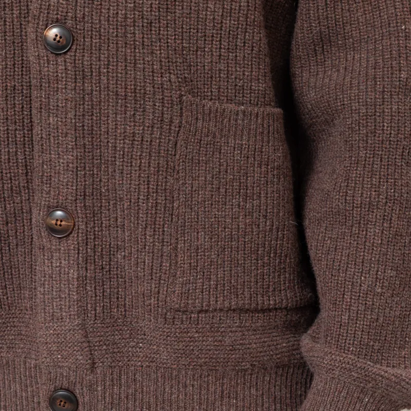 Frizmworks Heavy Wool Round Cardigan Choco Brown-7
