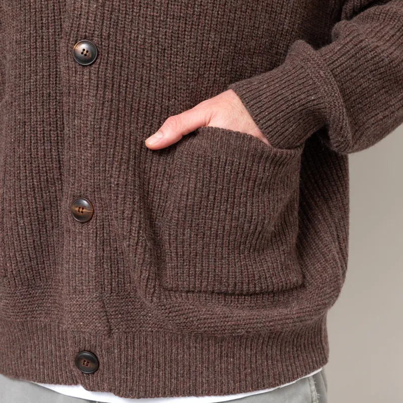 Frizmworks Heavy Wool Round Cardigan Choco Brown-8
