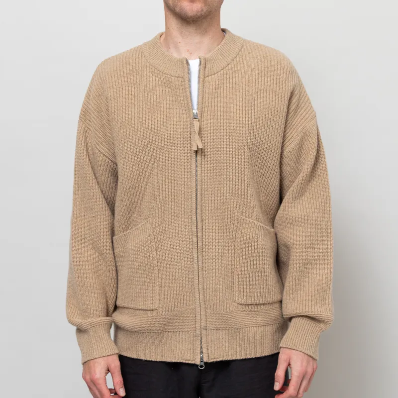 Frizmworks Wool Deck Zip Up Cardigan Oatmeal