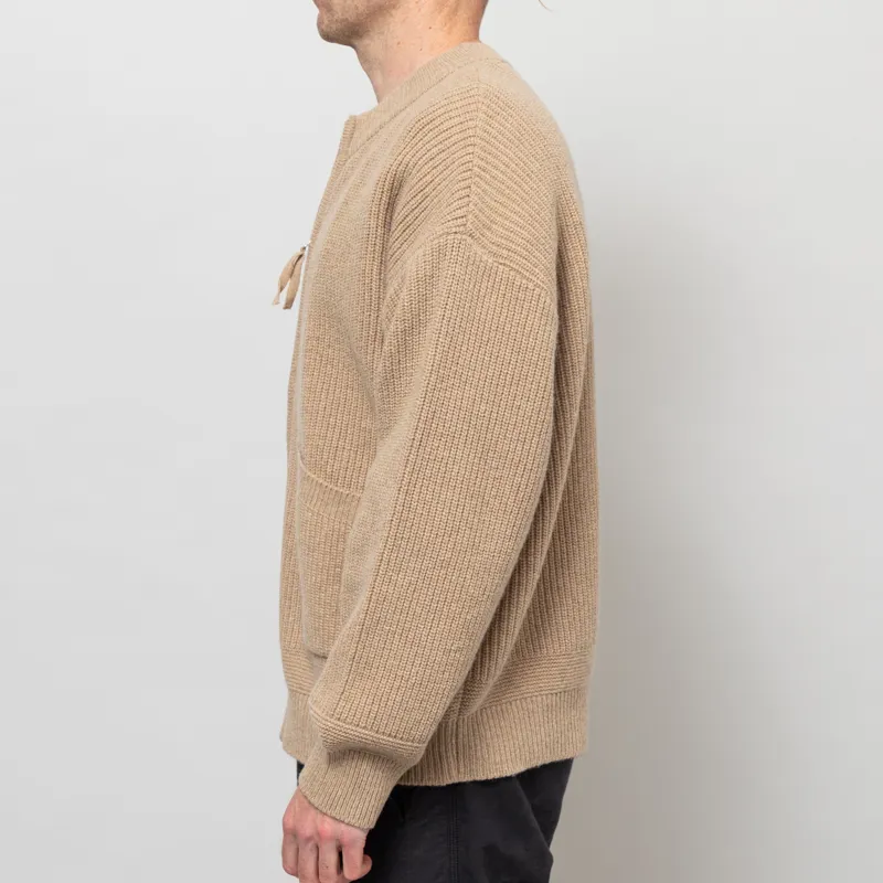 Frizmworks Wool Deck Zip Up Cardigan Oatmeal-2