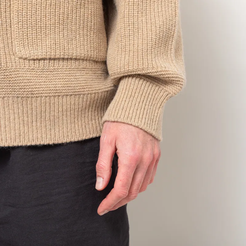 Frizmworks Wool Deck Zip Up Cardigan Oatmeal-8