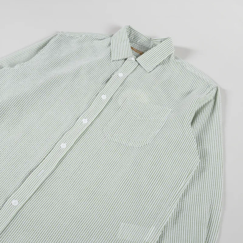 Frizmworks OG Stripe Seersucker Shirt Green-2