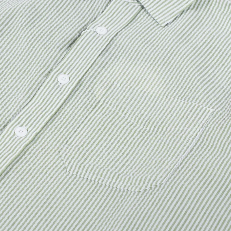 Frizmworks OG Stripe Seersucker Shirt Green-6