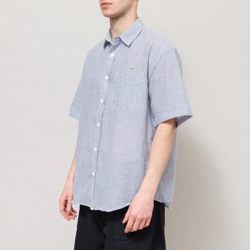Frizmworks OG Stripe Seersucker Half Shirt Blue-1