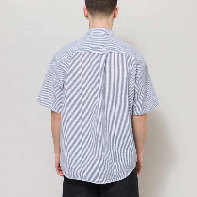 Frizmworks OG Stripe Seersucker Half Shirt Blue-2