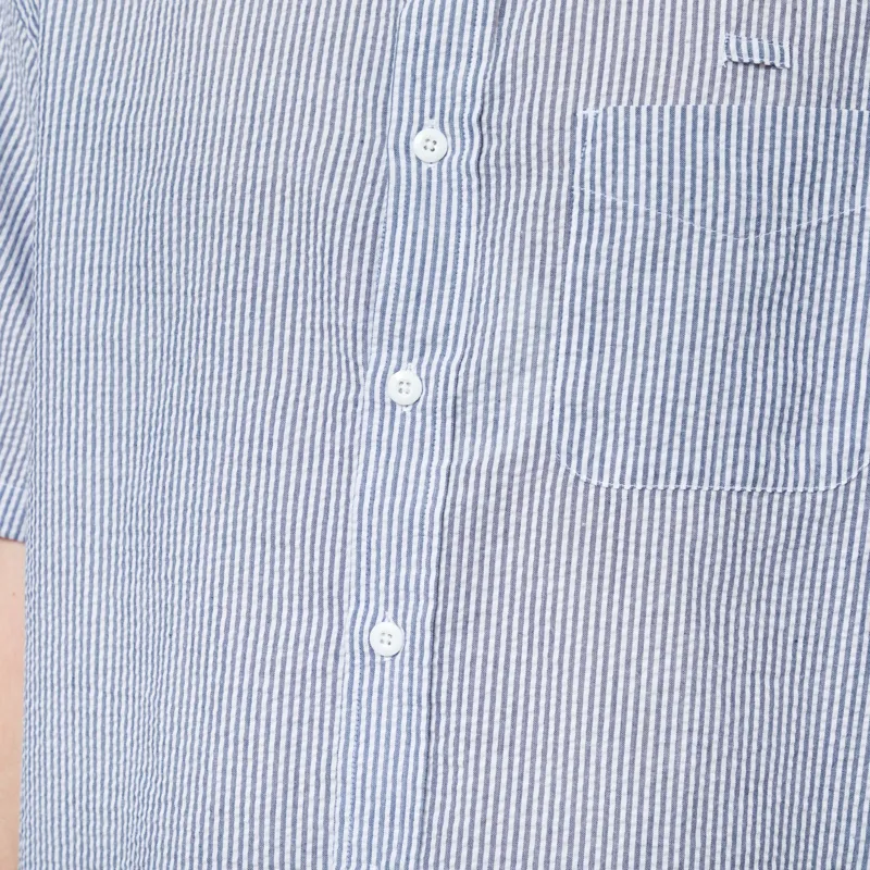 Frizmworks OG Stripe Seersucker Half Shirt Blue-6