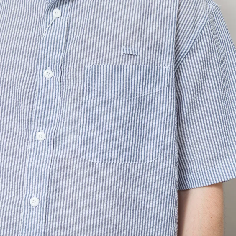Frizmworks OG Stripe Seersucker Half Shirt Blue-5