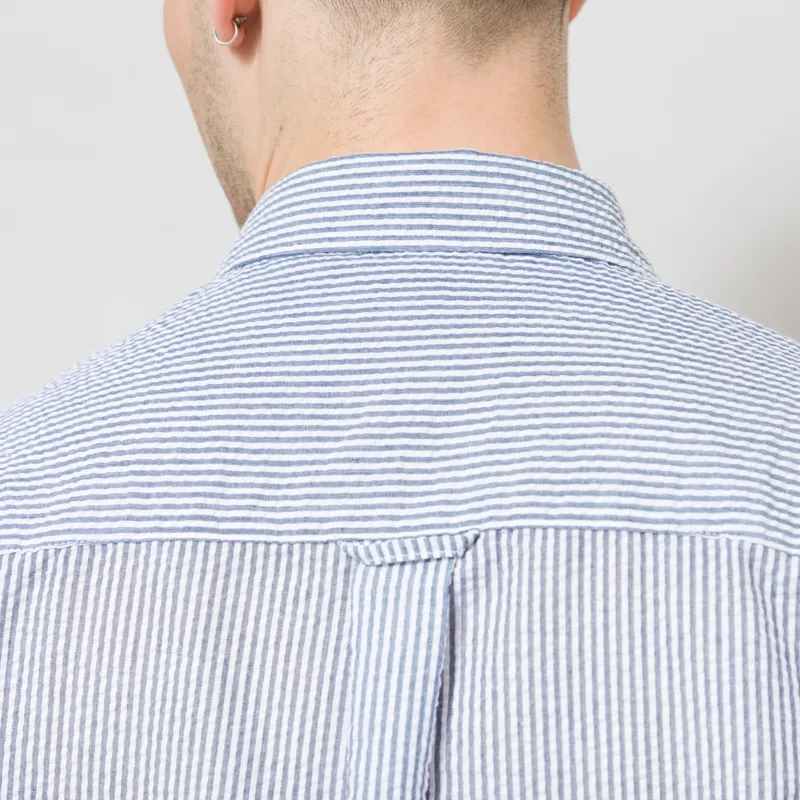 Frizmworks OG Stripe Seersucker Half Shirt Blue-4