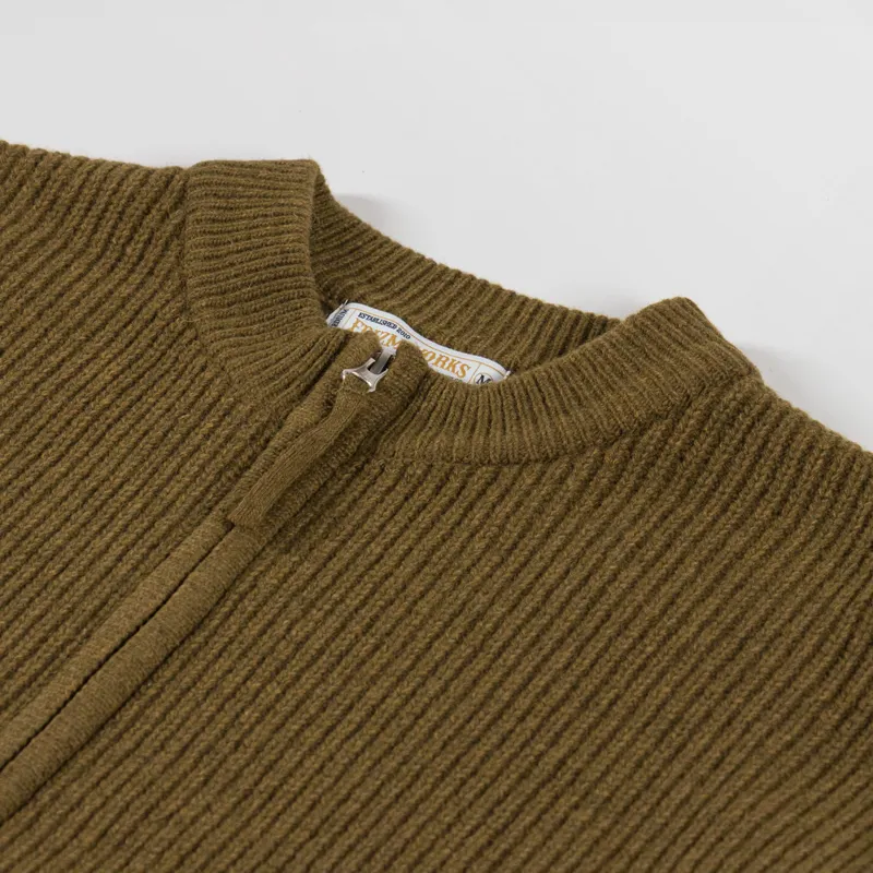 Frizmworks Wool Deck Zip Up Cardigan Cinnamon-4